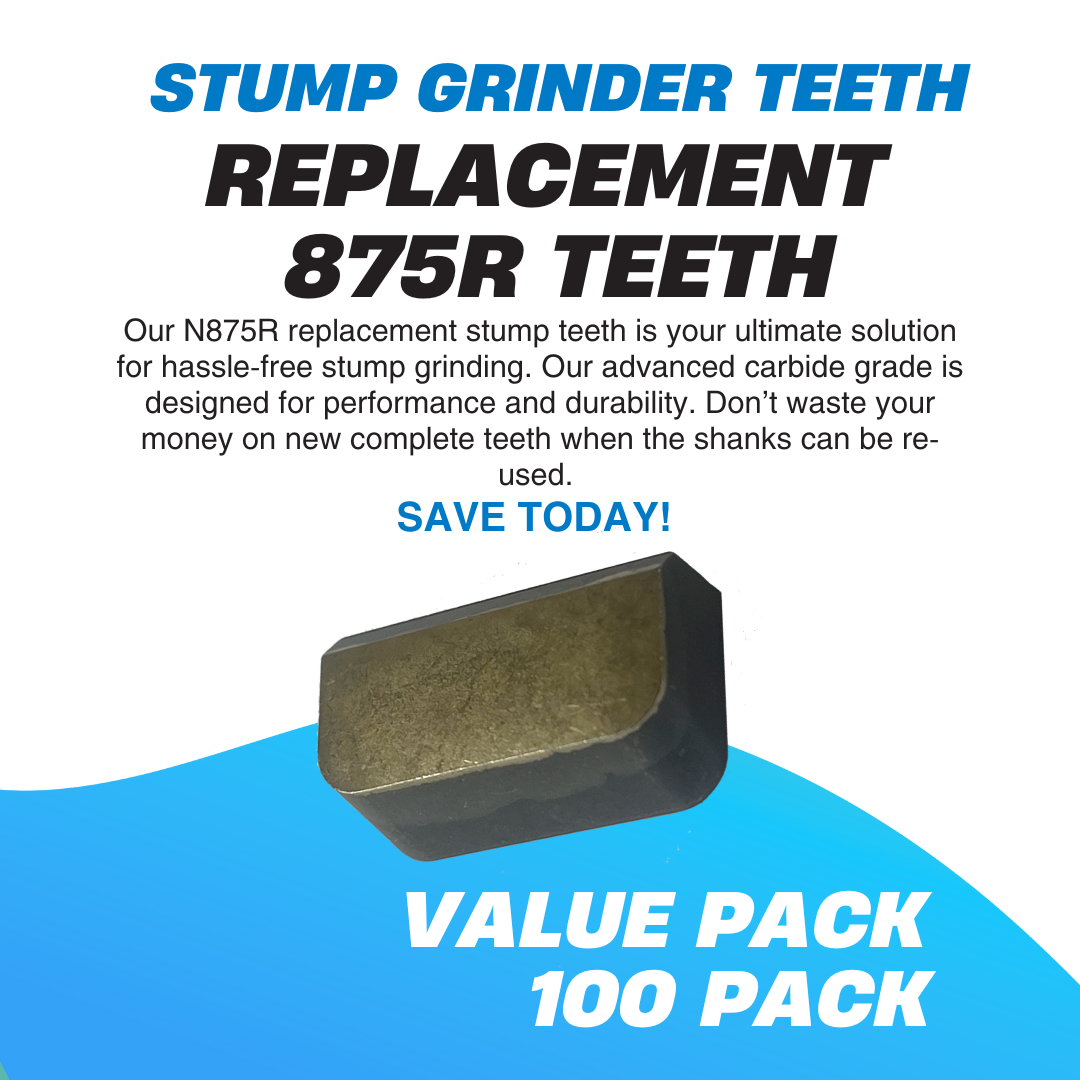 100-PACK N875R Stump Cutter Carbide .875 x .300 x 500 - With Silver Solder