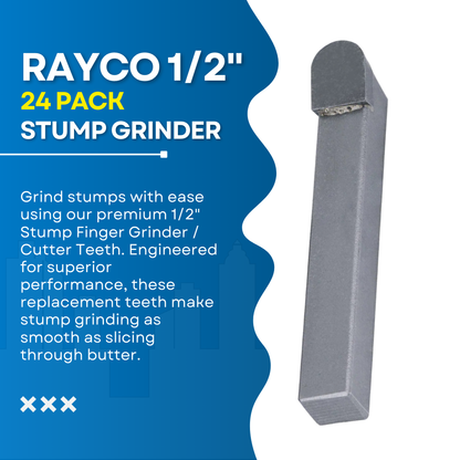 24 PACK Rayco 1/2" Stump Grinder / Cutter Teeth. Left, Right, Straight