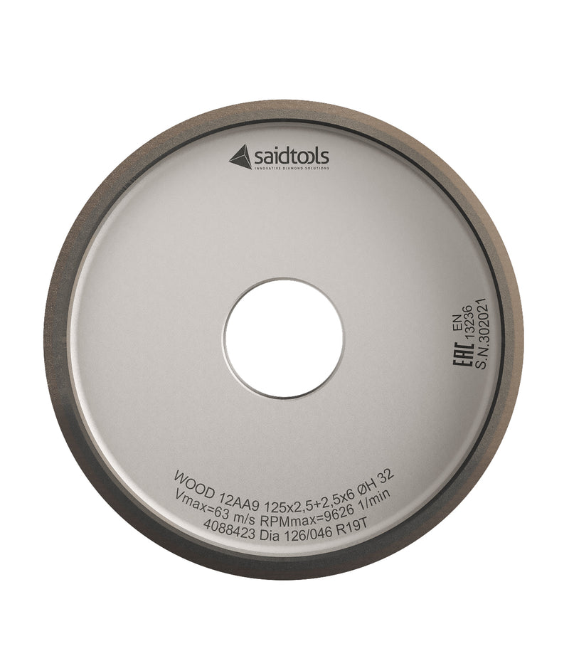 Saidtools - 12AA9 Diamond Grinding Wheel - 125mm Diam - 150/400 Grit - 32 Hole