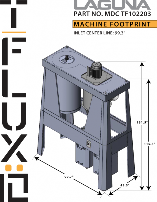 Laguna Tools - T|flux:10 Industrial Cyclone Dust Collector MDCTF102203